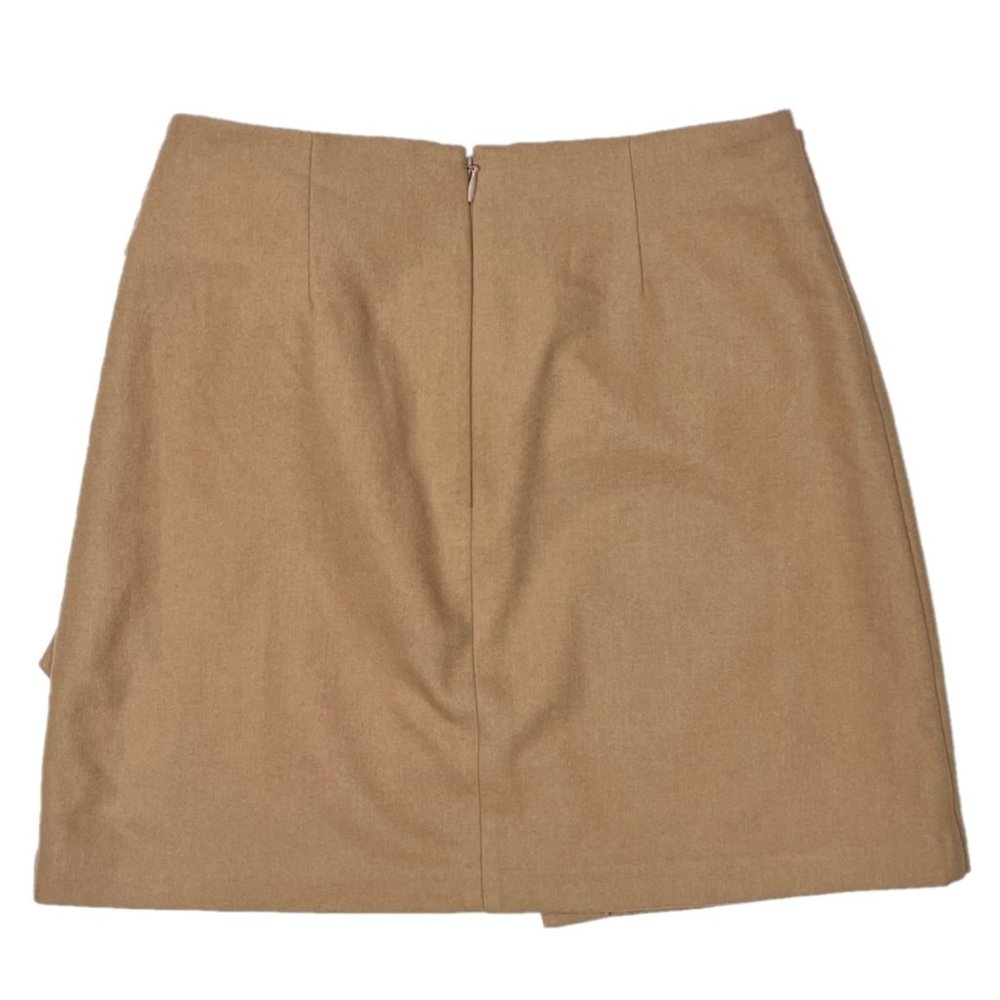 Aritzia Wilfred Wool Wrap-Front Mini Skirt in Camel/Tan Size 2 - Picture 2 of 4